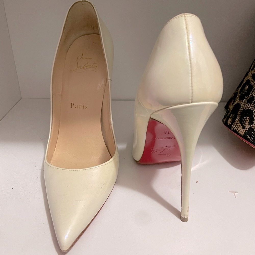 White Christian Louboutin Heels
